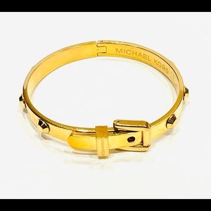 Michael Kors Astor Studded Hinged Goldtone Bangle Bracelet